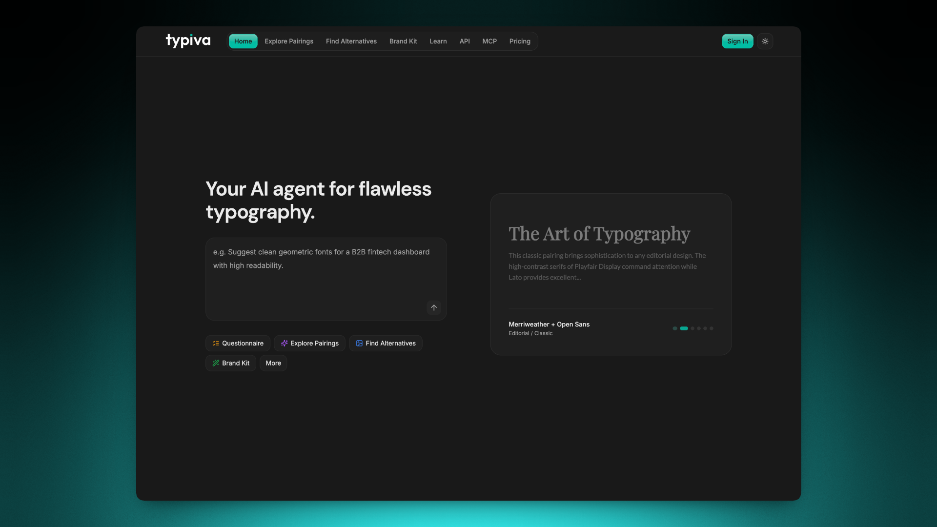 Typiva Home — AI Font Finder