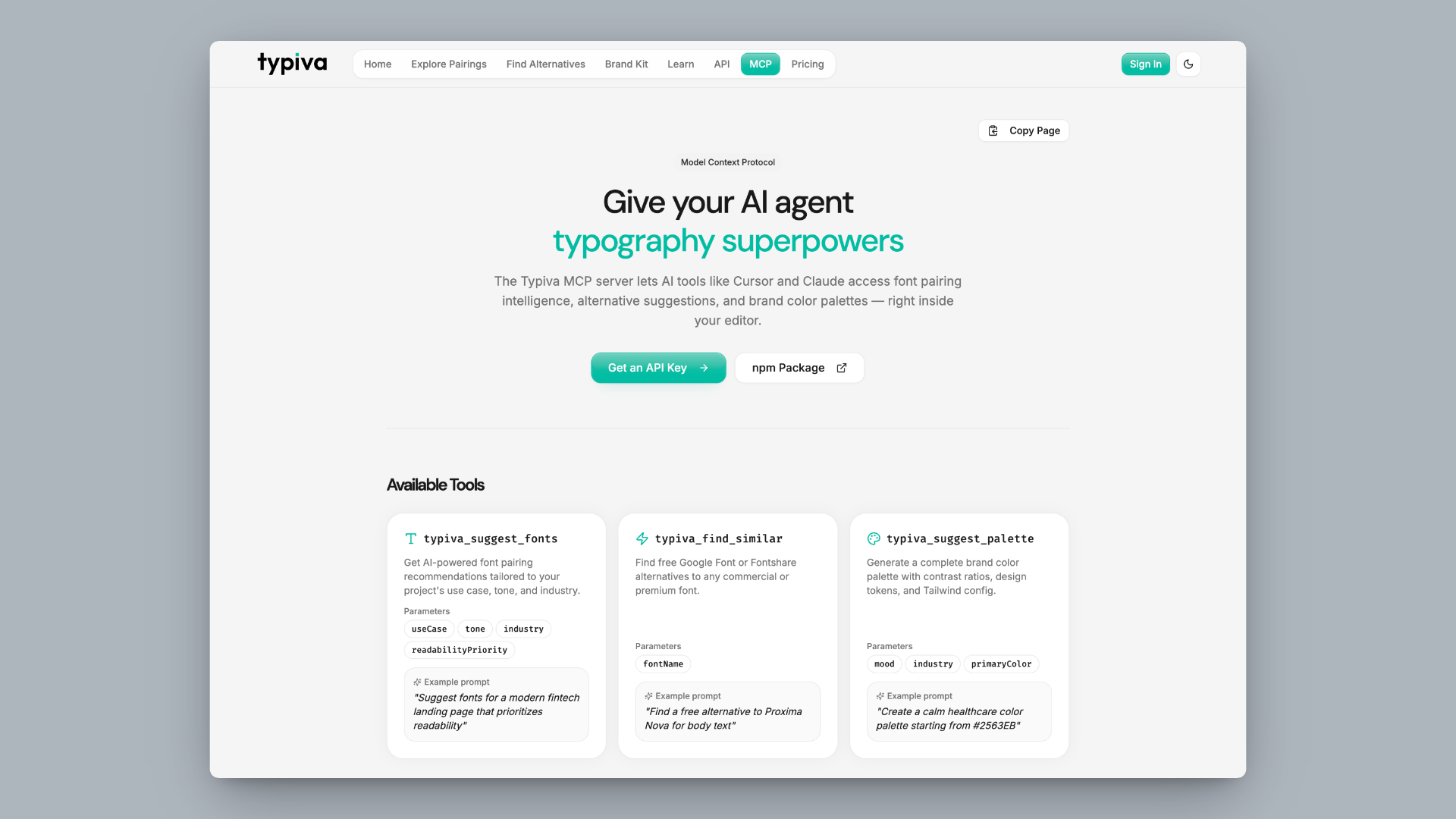 Typiva MCP — typography tools for AI agents